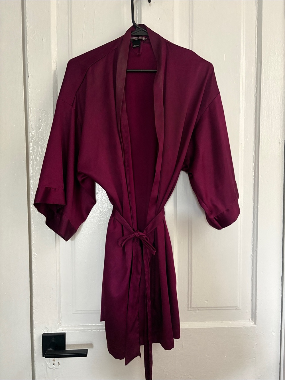 Victoria's Secret Deep Burgundy Satin Kimono Robe